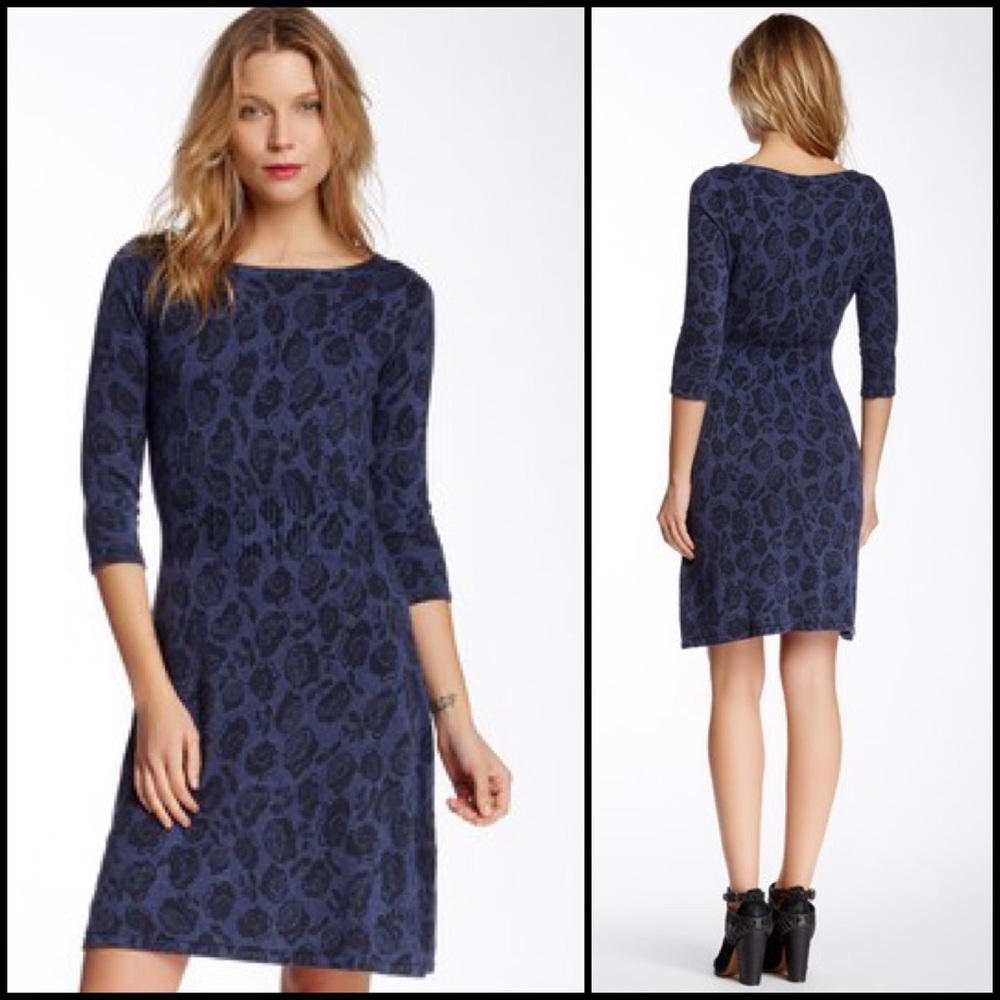 Yumi London English Rose Sweater Dress Blue, Large